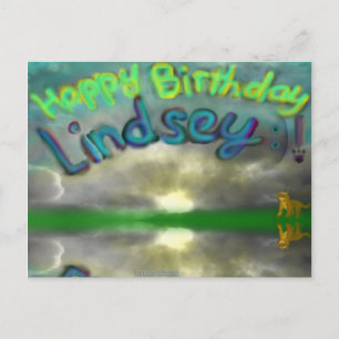 Grattis på födelsedagen Lindsey Lioness-vykort Vykort