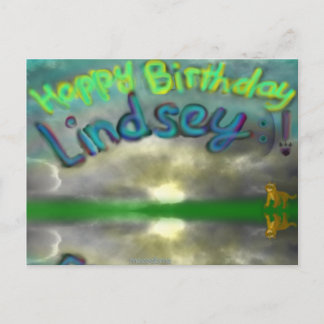Grattis på födelsedagen Lindsey Lioness-vykort Vykort