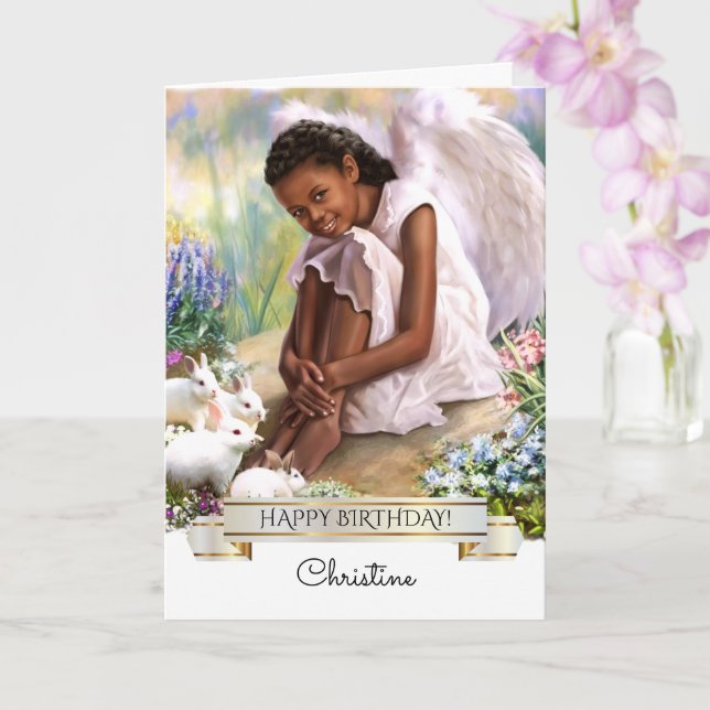 Grattis på födelsedagen. Little Angel | Anpassat n Kort (Orkide)