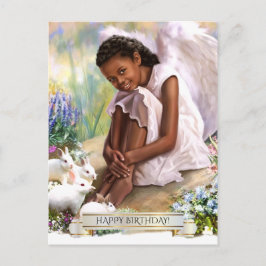 Grattis på födelsedagen. Little Angel med Bunnies Vykort