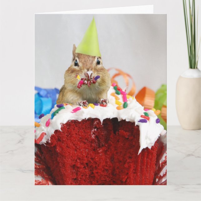 Grattis på födelsedagen Little Chipmunk Kort (Framsida)
