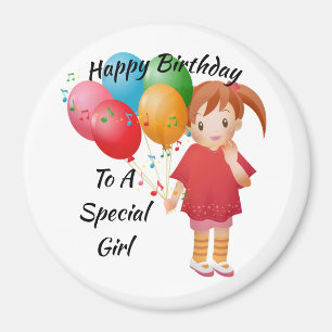 Grattis på födelsedagen Little Girl Magnet