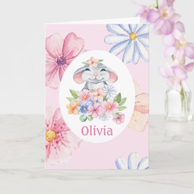 Grattis på födelsedagen Little Mouse Söt in Rosa C Kort (Orkide)