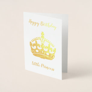 grattis på födelsedagen Little Princess Guld Folierat Kort