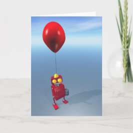Grattis på födelsedagen Little Red Robot Card Kort