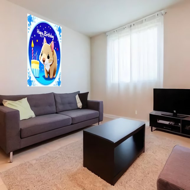 Grattis på födelsedagen livmotte | AI Art Poster (Skapare uppladdad)