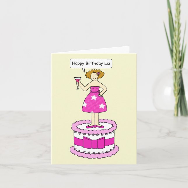 Grattis på födelsedagen Liz Kort (Framsida)
