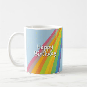 Grattis på födelsedagen Ljus & Färgrik Regnbåge Kaffemugg