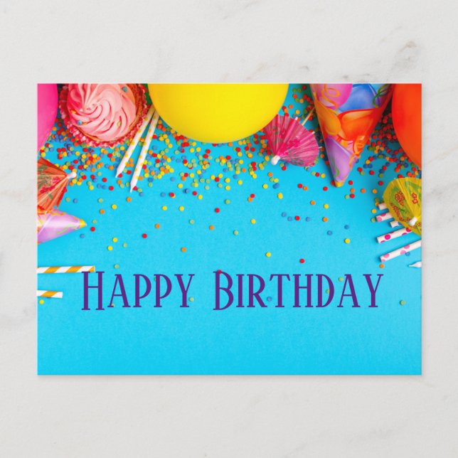 Grattis på födelsedagen Ljusstakar, Cupcake, Strös Vykort (Framsida)