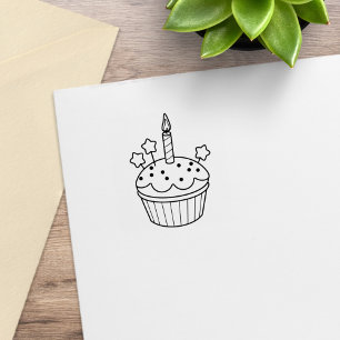Grattis på födelsedagen Ljusstake Cupcake 1x1 Stämpel