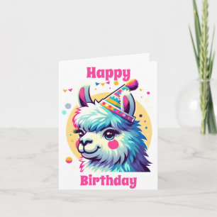 Grattis på födelsedagen Llama Kort