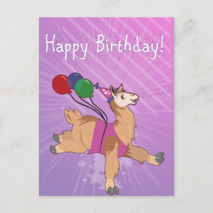 grattis på födelsedagen Llama! Vykort