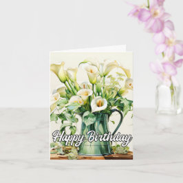 Grattis på födelsedagen Loely Calla Lilies Flowers Kort