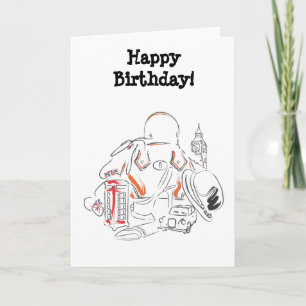 Grattis på födelsedagen London Greeting Card Kort