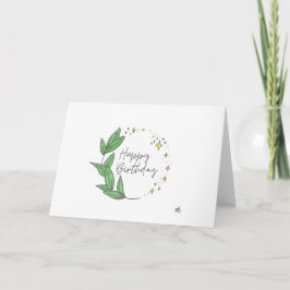 Grattis på födelsedagen Löv och stjärnkort Tack Kort