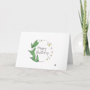 Grattis på födelsedagen Löv och stjärnkort Tack Kort