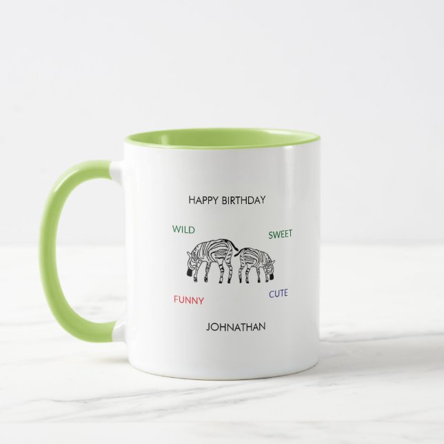 Grattis på födelsedagen, Lycklig Kenyan Coffee Zeb Mugg (Vänster)