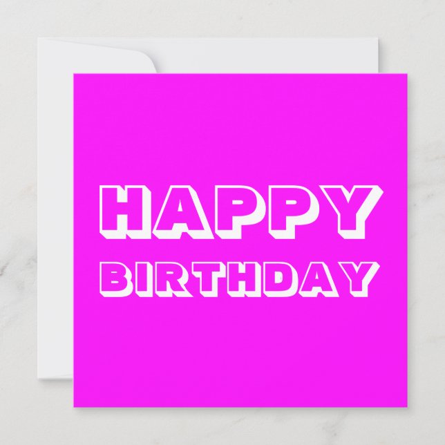 Grattis på födelsedagen, magentans rosa, vit moder kort (Framsida)