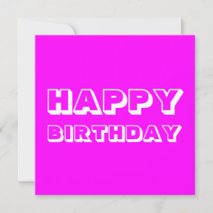 Grattis på födelsedagen, magentans rosa, vit moder kort