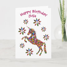 Grattis på födelsedagen Magic Unicorn Flower Child