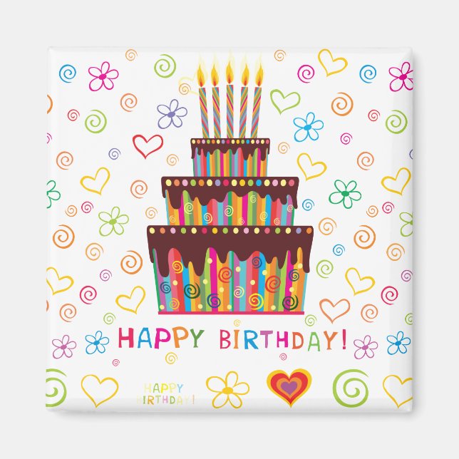 Grattis på födelsedagen magnet (Framsidan)