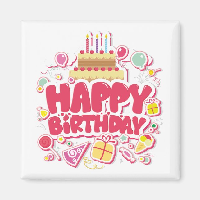 Grattis på födelsedagen magnet (Framsidan)