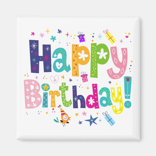 Grattis på födelsedagen magnet (Framsidan)