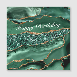 Grattis på födelsedagen Magnet Card Agate Grönt Gu