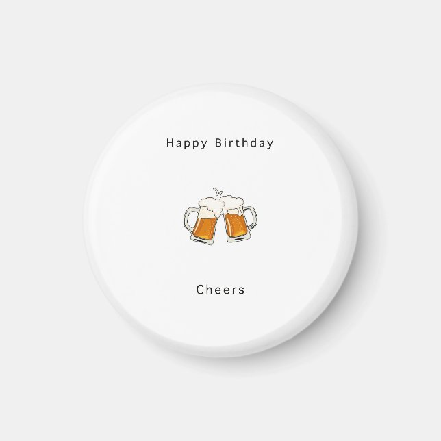 Grattis på födelsedagen magnet, Skål öl Magnet (Framsidan)