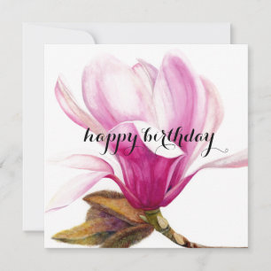 Grattis på födelsedagen: Magnolia Flower Inbjudningar