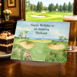 Grattis på födelsedagen make Tropisk golfbana Kort
