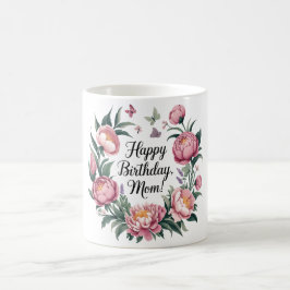 Grattis på födelsedagen Mamma Blommig Design Kaffemugg