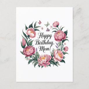 Grattis på födelsedagen Mamma Blommig design Vykort