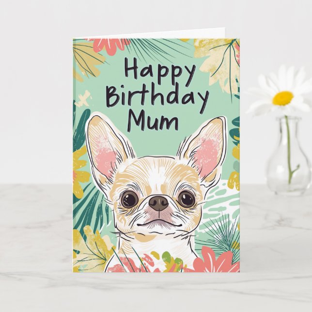 Grattis på födelsedagen Mamma - Chihuahua Hund Paw Kort (Liten växt)