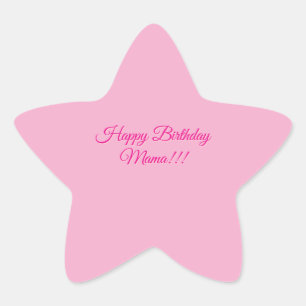 Grattis på födelsedagen Mamma dekal Söt rosa stj Stjärnformat Klistermärke