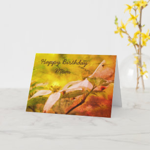 Grattis på födelsedagen Mamma Dogwood Flower Art C Kort