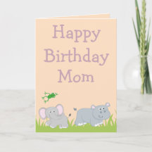Grattis på födelsedagen Mamma Elefant och flodhäst