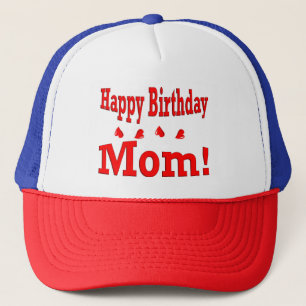 Grattis på födelsedagen Mamma hatt röd, vit och bl Keps
