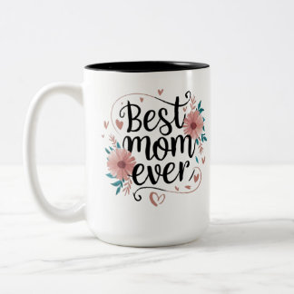 "Grattis på födelsedagen Mamma - Heartwerpen-desig Två-Tonad Mugg