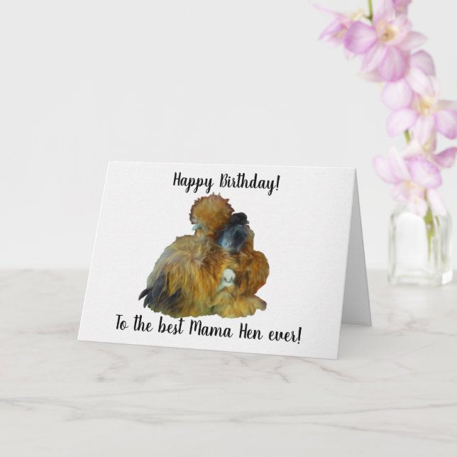 Grattis på födelsedagen Mamma Hen med Chick Card Kort (Orkide)
