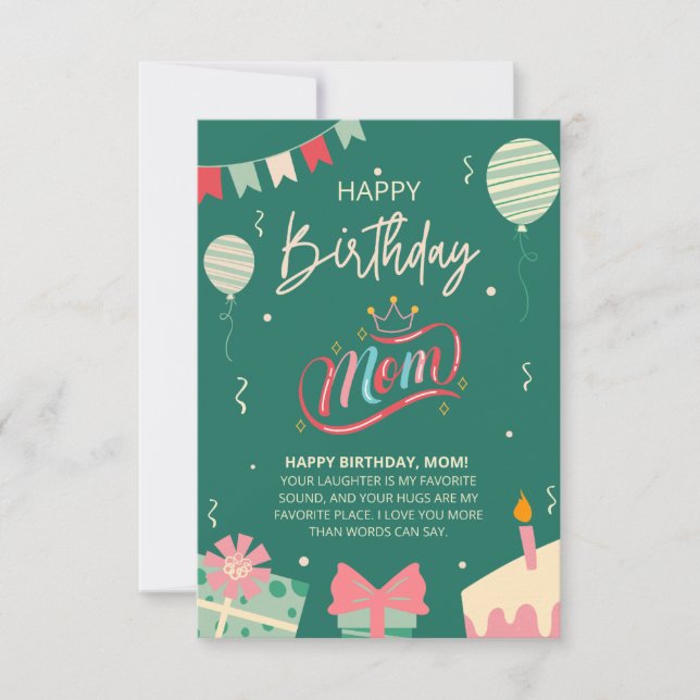 Grattis på födelsedagen Mamma - Kärlek med hjärtli (Framsida)