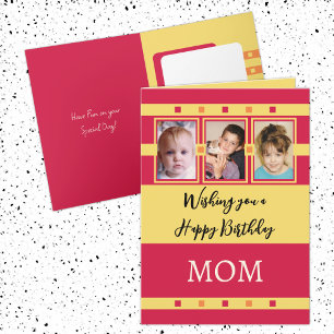 Grattis på födelsedagen Mamma lägger till 3 foton  Kort