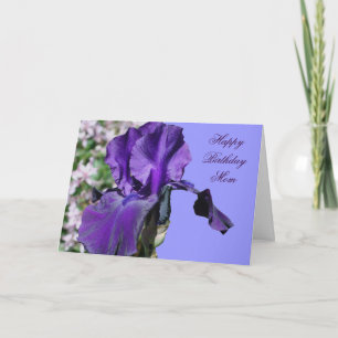 Grattis på födelsedagen Mamma Lila Iris-fotoport Kort