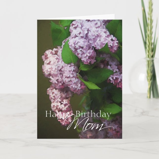 Grattis på födelsedagen Mamma Lila Lilac Bouquet P Kort (Framsida)
