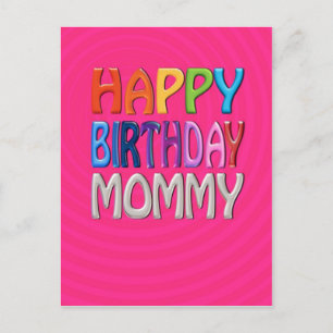 Grattis på födelsedagen Mamma - Lycklig färglöst H Vykort