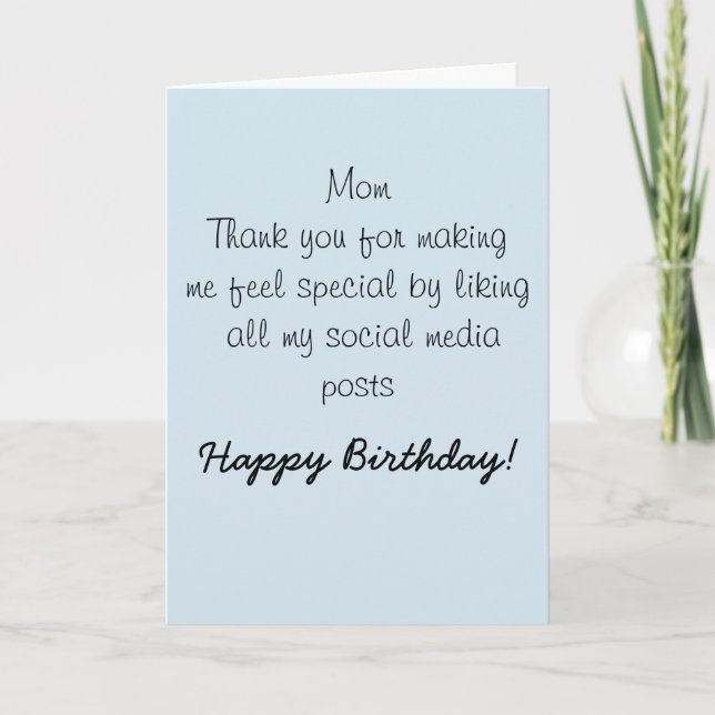 Grattis på födelsedagen Mamma Mor Humor Funny Kort (Framsida)
