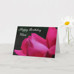 Grattis på födelsedagen Mamma Röd Rosenknopp Flowe Kort