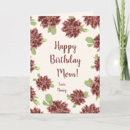 Grattis på födelsedagen Mamma - Röda Daisy Ram. Ko Kort