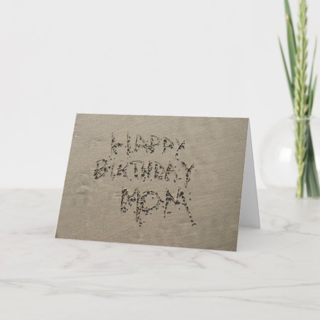 Grattis på födelsedagen Mamma Sandskrift Kort (Framsida)