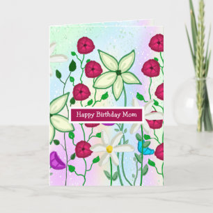 Grattis på födelsedagen Mamma, Söt Blommigt Vatten Kort